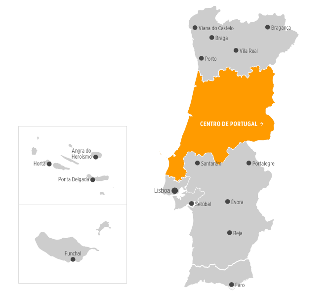 Mapa Portugal Regiões