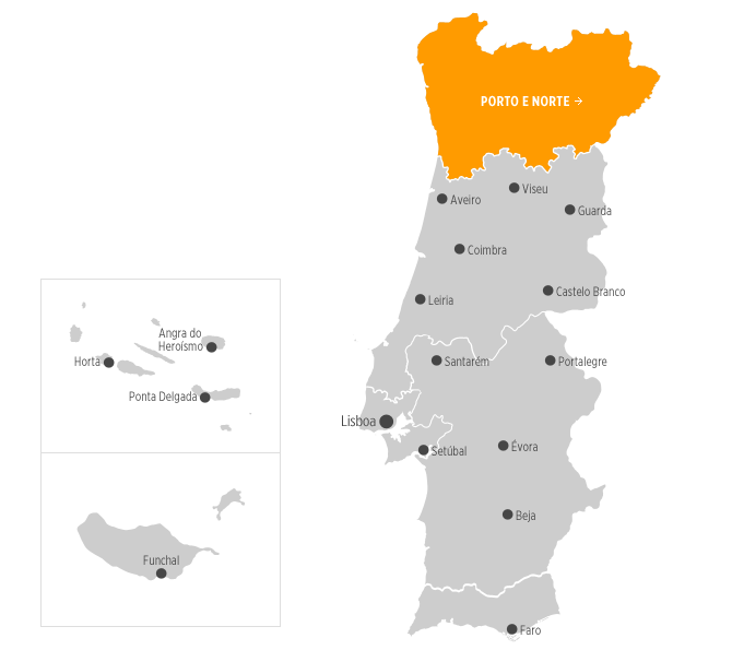 Turismo en Portugal: Mapa de Portugal