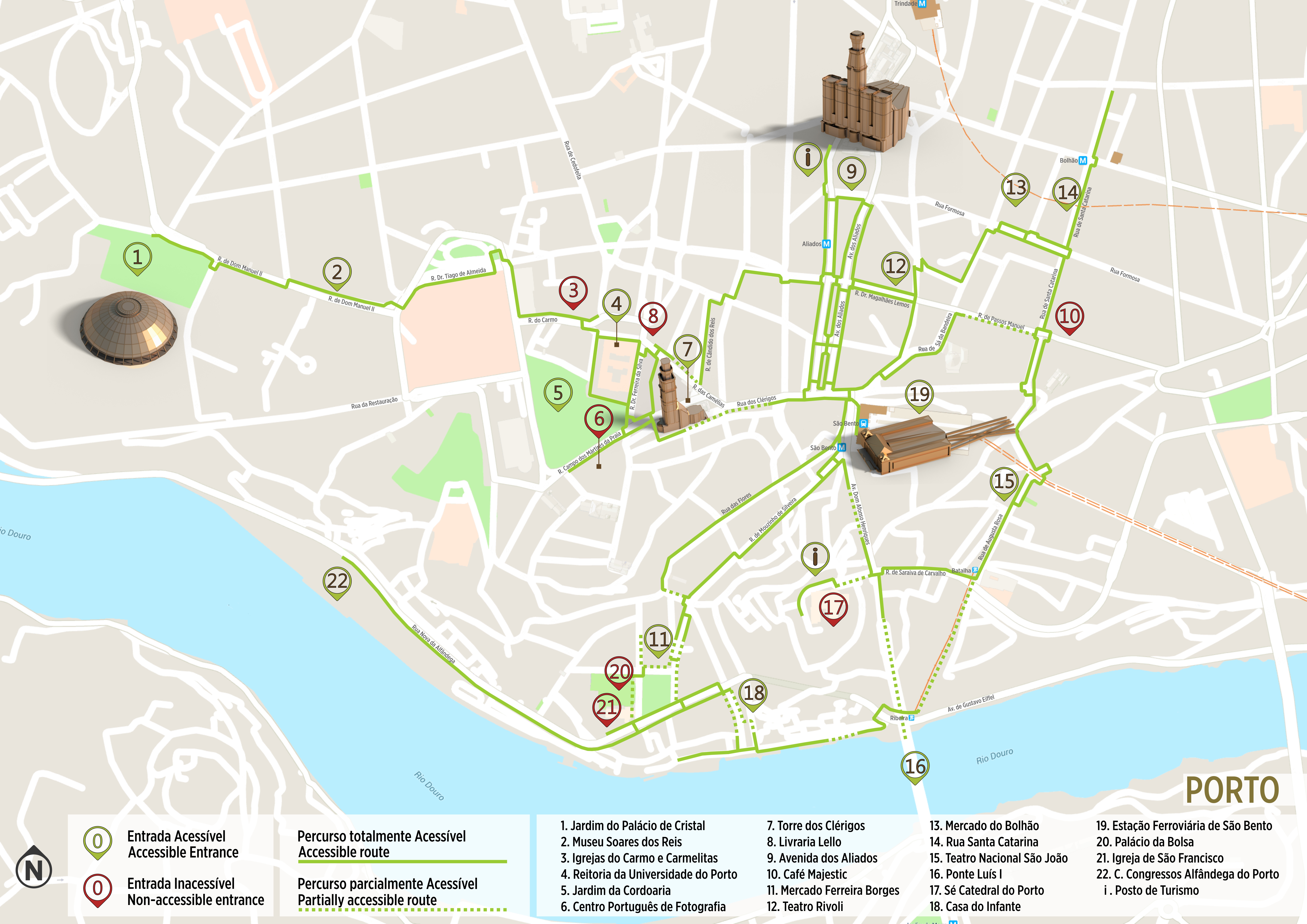 Mapa com 20 pontos turísticos do Porto para colocar no seu roteiro – Dicas  Portugal