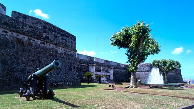 VIews from the Forte de Sao Bras in Ponta Delgada in Sao Miguel