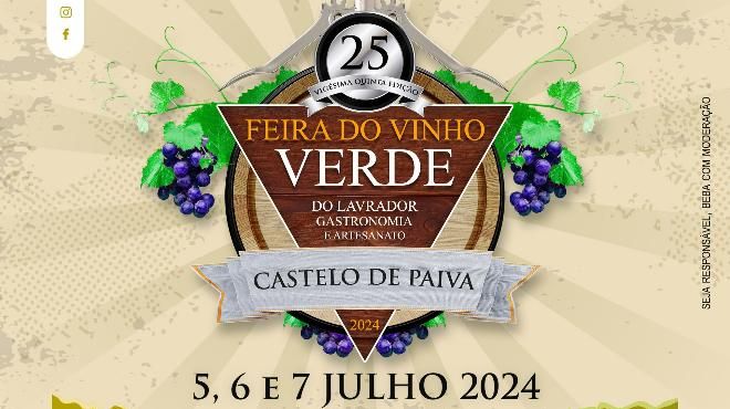 Feira do Vinho Verde, do Lavrador, Gastronomia e Artesanato
Local: Câmara Municipal de Castelo de Paiva
Foto: DR