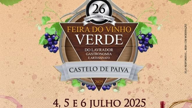 Feira do Vinho Verde, do Lavrador, Gastronomia e Artesanato
Local: Câmara Municipal de Castelo de Paiva
Foto: DR Feira do Vinho Verde, do Lavrador, Gastronomia e Artesanato
Local: Câmara Municipal de Castelo de Paiva
Foto: DR