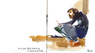 Urban Sketchers - João Moreno by Marion Rivolier 
Lieu: Alentejo
Photo: Marion Rivolier