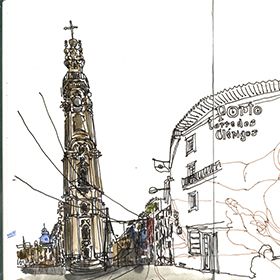 Urban Sketchers - Mário Linhares - Torre dos ClérigosPlace: PortoPhoto: Mário Linhares