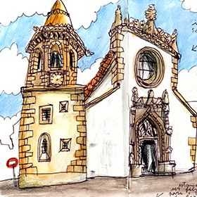 Urban Sketchers - Nelson Paciência - Igreja de São Baptista Place: TomarPhoto: Nelson Paciência