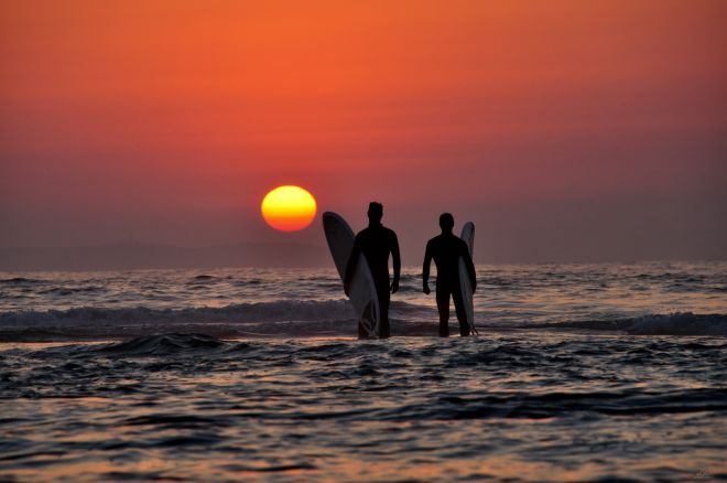Surf ao por do sol Surf ao por do sol