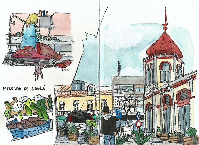 Um moinho de vento em Solvang - Urban Sketchers